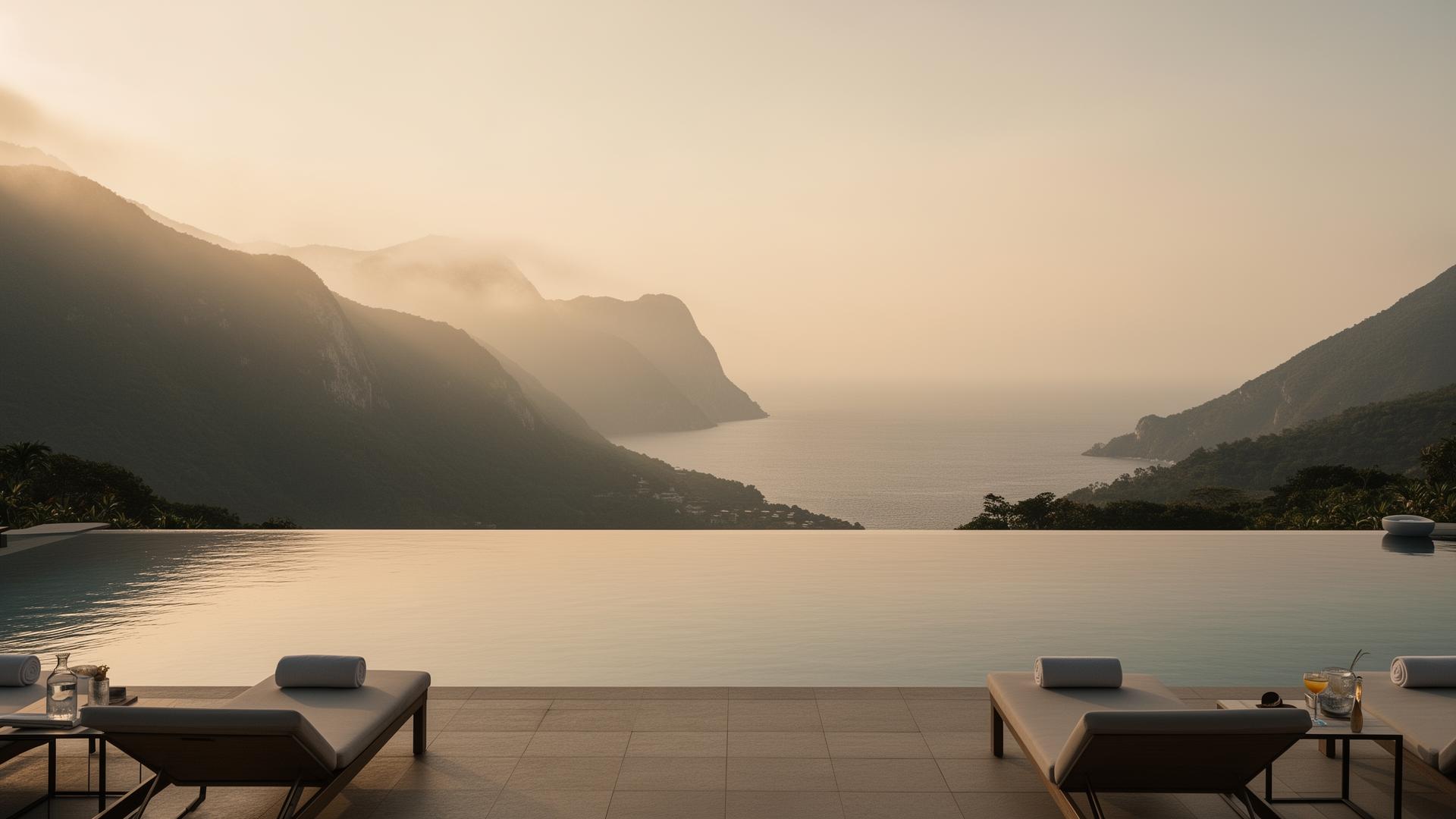 Cinematic luxury travel view